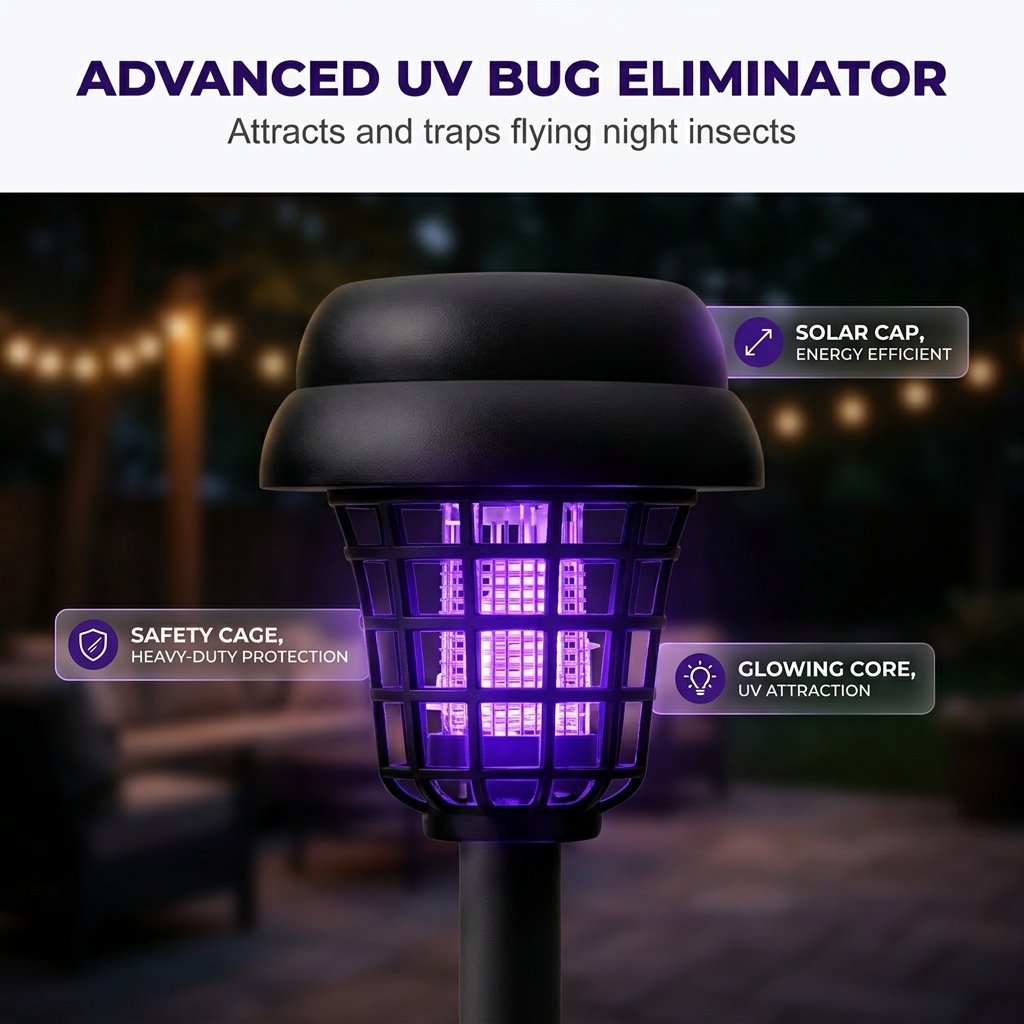🔥 Last Day 50% OFF – 💜💛2-in-1 Solar Mosquito Zapper & Pathway Light 🦟🚫🌙Waterproof & Weather-Resistant