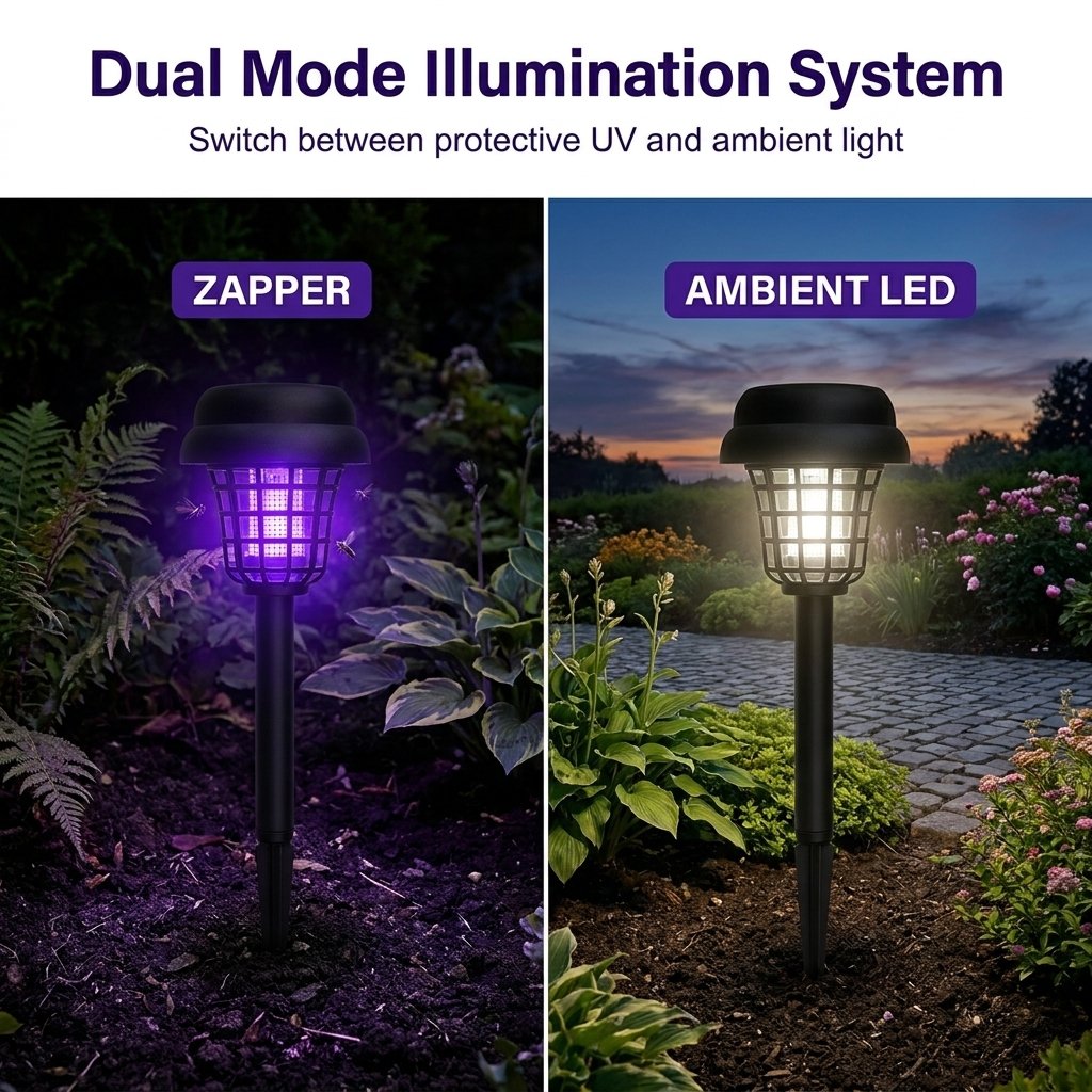 🔥 Last Day 50% OFF – 💜💛2-in-1 Solar Mosquito Zapper & Pathway Light 🦟🚫🌙Waterproof & Weather-Resistant