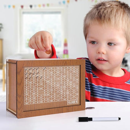 🔥 LAST DAY 49% OFF-Cash Vault Wooden Savings Box