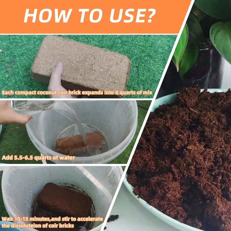 🔥LAST DAY 49% OFF🌱Premium Organic Coconut Coir Bricks for Plants🌱