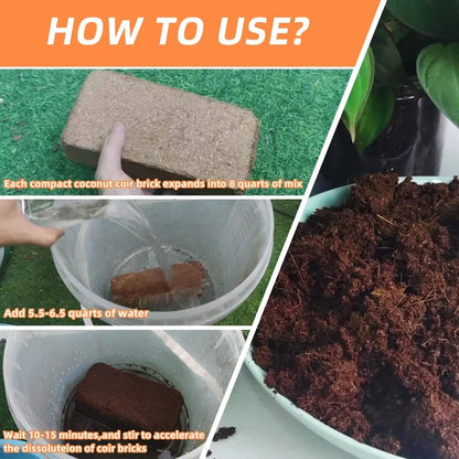 🔥LAST DAY 49% OFF🌱Premium Organic Coconut Coir Bricks for Plants🌱