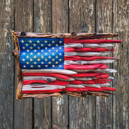 🔥 Handmade Honor US Flag With Cypress Trim -Buy 2 Free Shipping