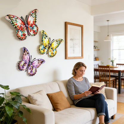 🦋 4-Pcs Metal Butterfly Wall Decor