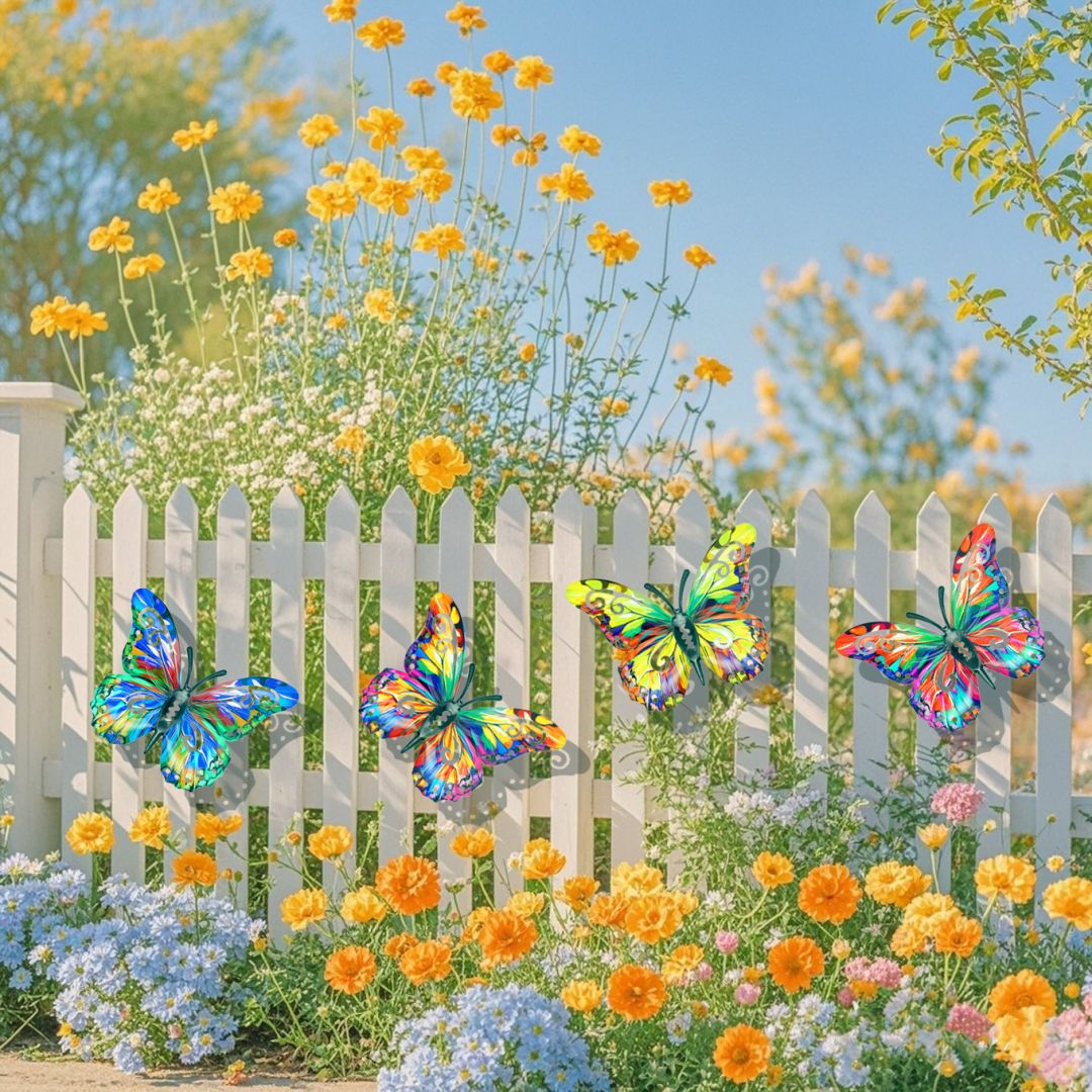 2026 Summer Hot Sale 49% OFF🔥4Pcs Butterfly Metal Wall Decor