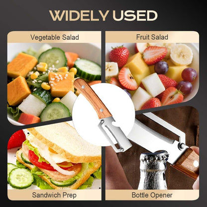Wooden-Handled Stainless Steel Sharp Peeler