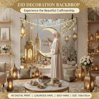 Large Ramadan Kareem Eid Wall Cloth Decor