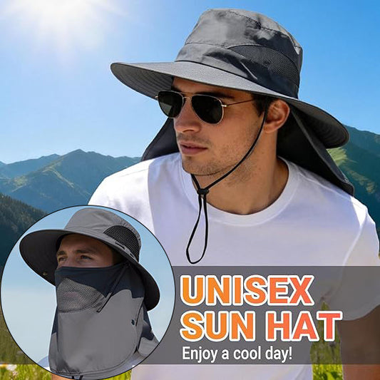 🌞 UPF 50+ Sun Hat with Neck Flap for Men & Women – Wide Brim UV Protection Hiking, Fishing & Safari Hat